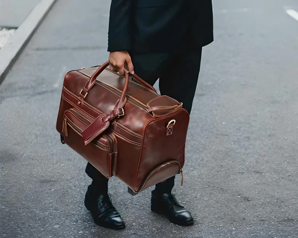 retro luggage with wheels